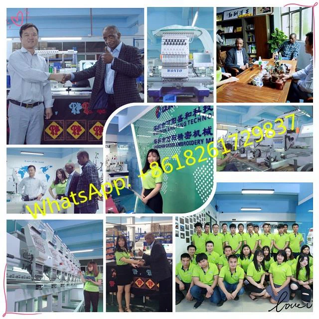 WONYO 6 Head Embroidery Machine Making Logo Wear