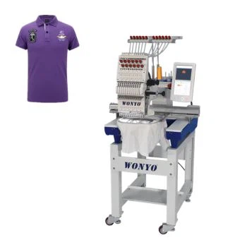 WONYO 15 Warna Single Head Computerized Embroidery Machine untuk Hat & Garments 365 * 515 mm
